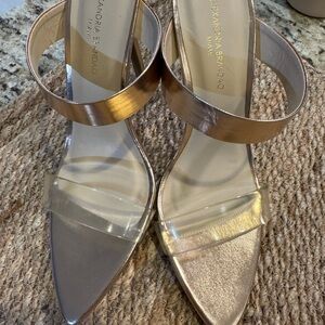 Audrey Gold and Clear Women's Heels